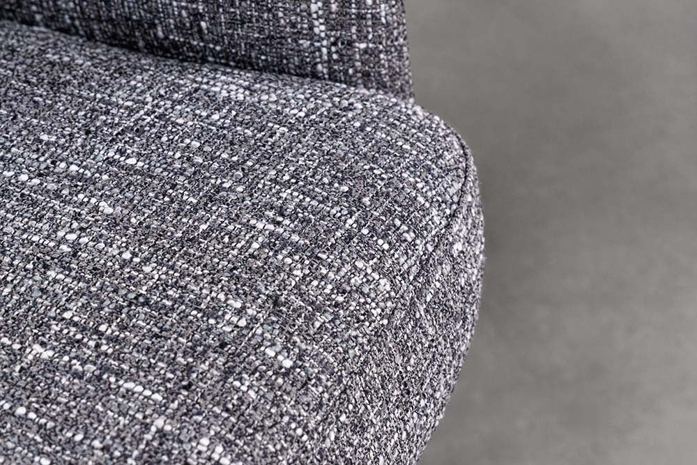 Drehbarer Stuhl CHARLES grau Strukturstoff Eichenholz