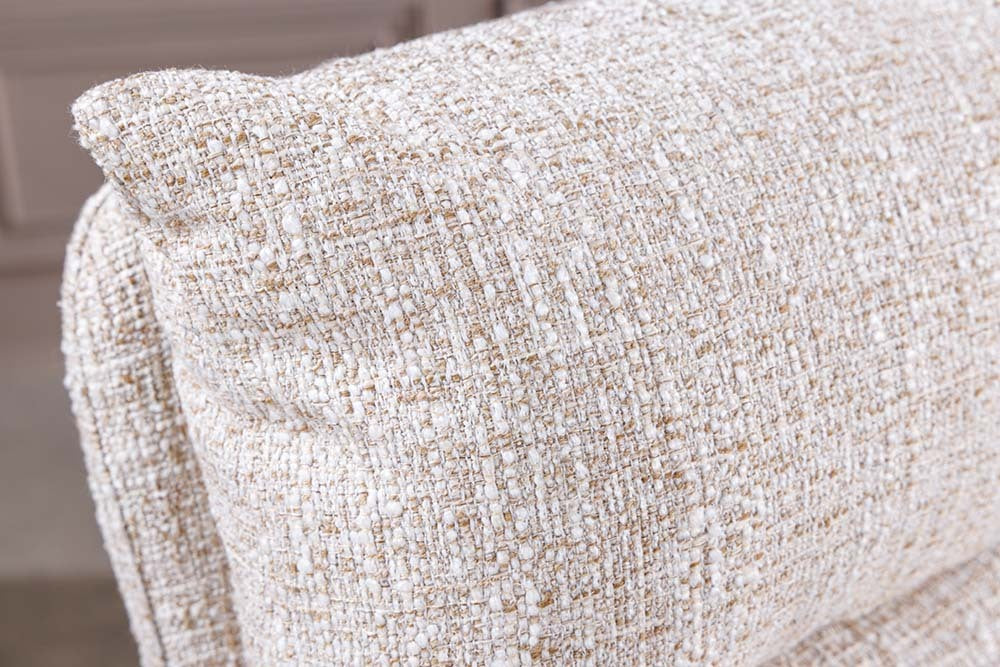 Drehbarer Stuhl CHARLES champagner greige Strukturstoff Eichenholz