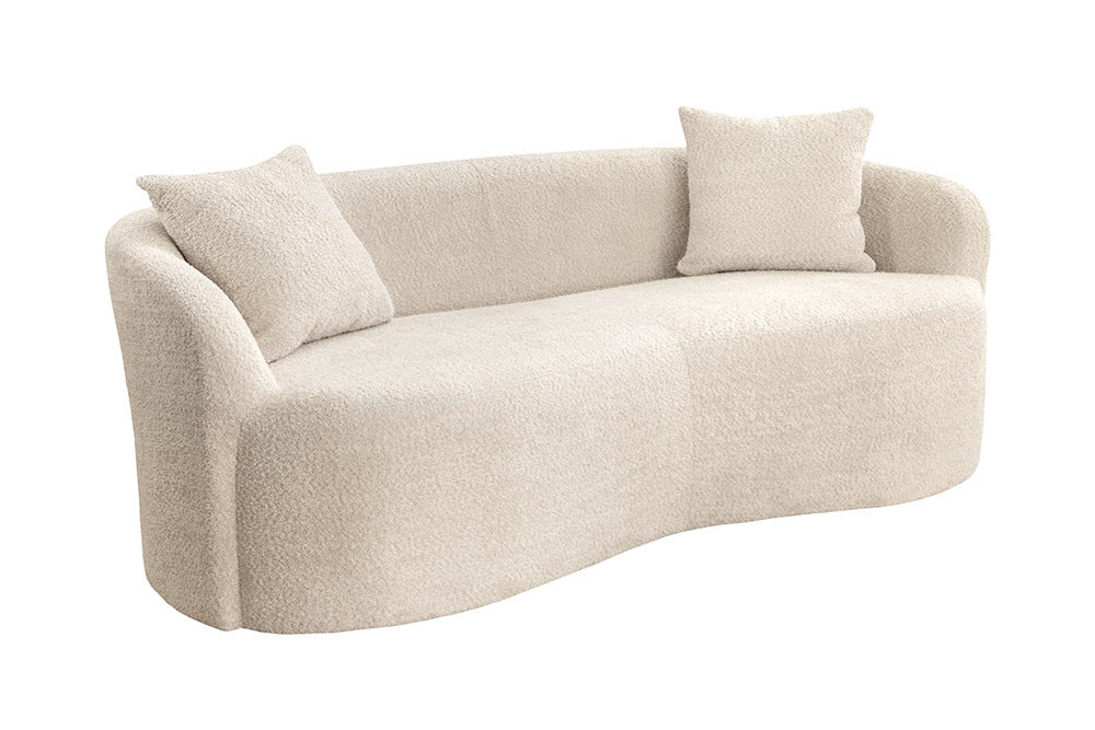 Design Sofa ARCO champagner beige 2-Sitzer Bouclé 180cm Federkern