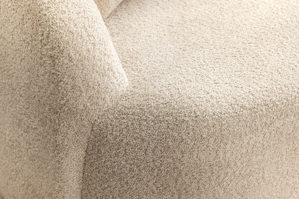 Design Sofa ARCO champagner beige 2-Sitzer Bouclé 180cm Federkern