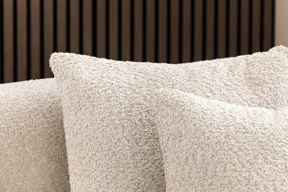 Design Sofa ARCO champagner beige 2-Sitzer Bouclé 180cm Federkern
