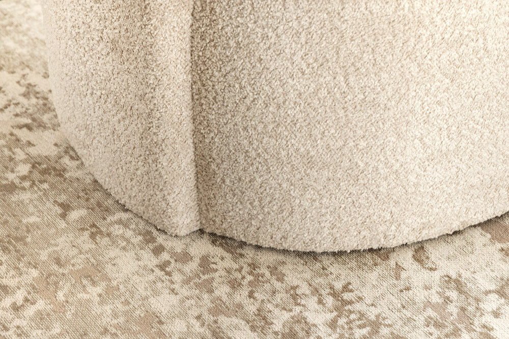 Design Polsterbank ARCO 120cm champagner beige Bouclé Sitzbank