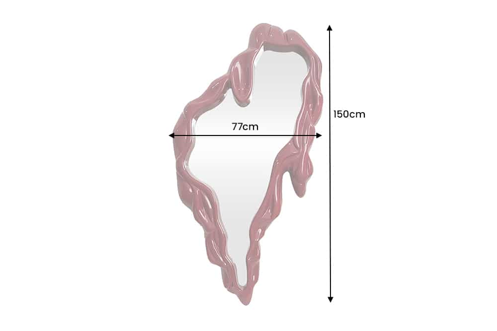 Design Wandspiegel QUIDO 150cm Rot organische Form extravagant