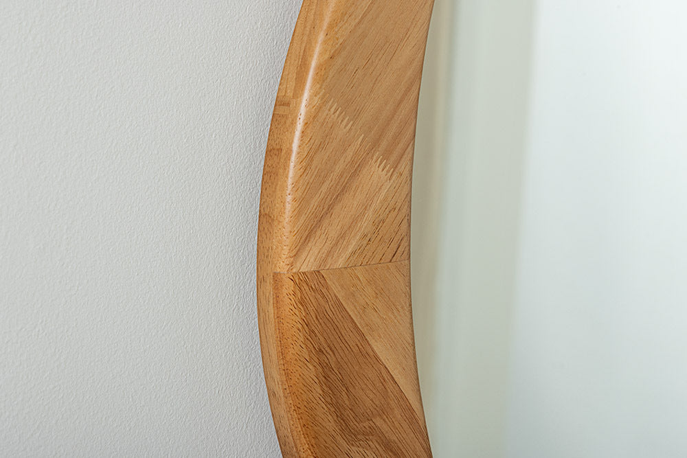 Massivholz Wandspiegel MATA 90 cm Natur Eichenholz-Design