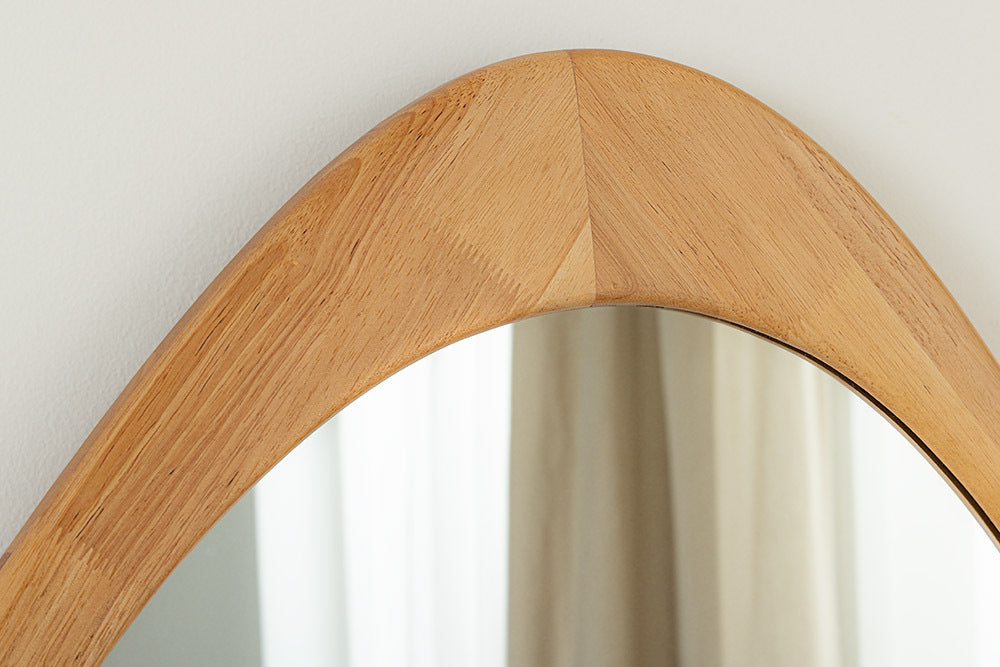 Massivholz Wandspiegel MATA 90 cm Natur Eichenholz-Design