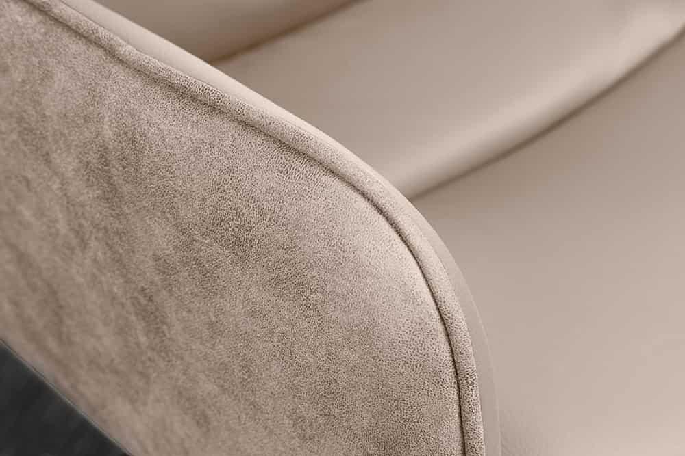 Bequemer Drehstuhl CHARLES III beige Echtleder sand Mikrofaser