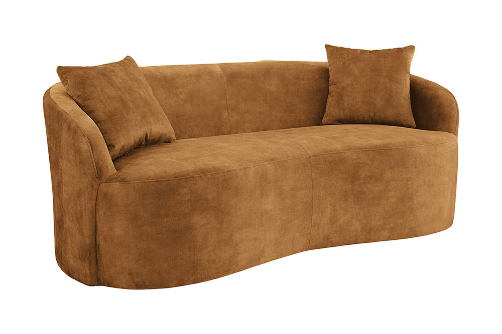 Design Sofa ARCO senfgelb 2-Sitzer Couch Samt 180 cm Federkern