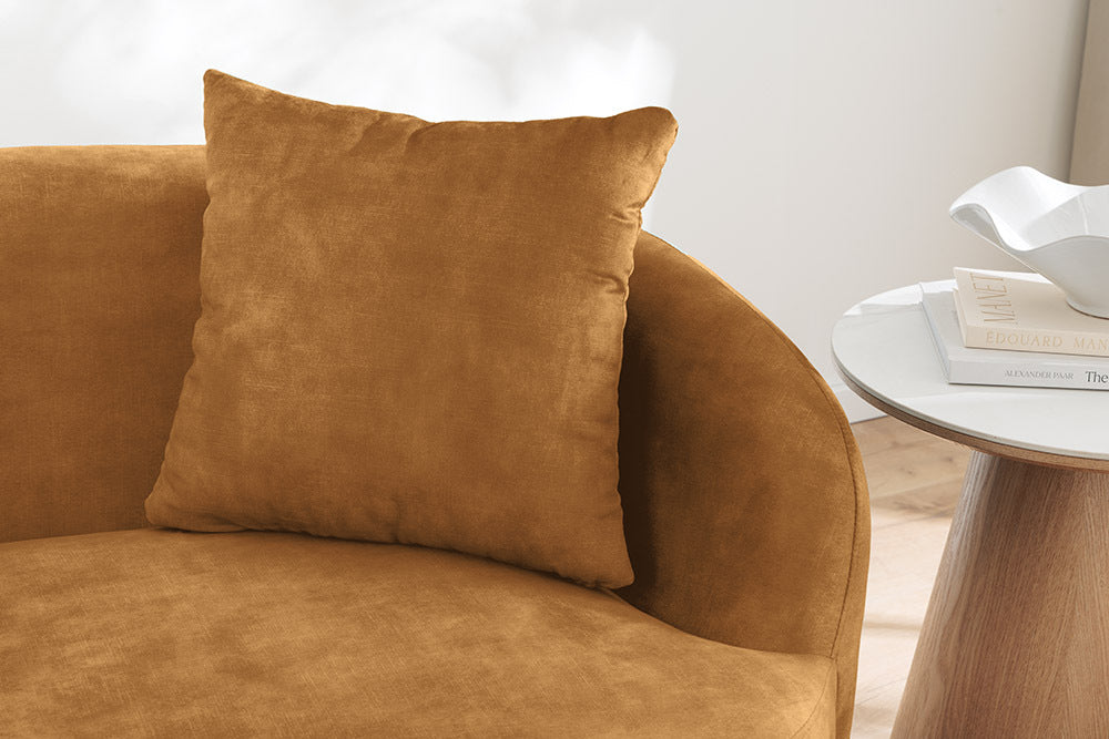 Design Sofa ARCO senfgelb 2-Sitzer Couch Samt 180 cm Federkern