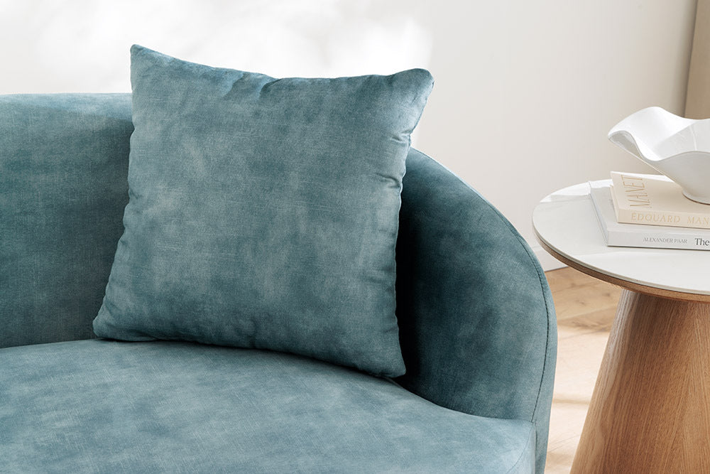 Design Sofa ARCO petrol 2-Sitzer Couch Samt 180 cm Federkern