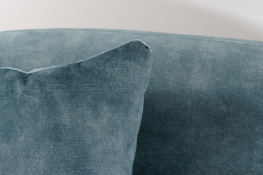 Design Sofa ARCO petrol 2-Sitzer Couch Samt 180 cm Federkern