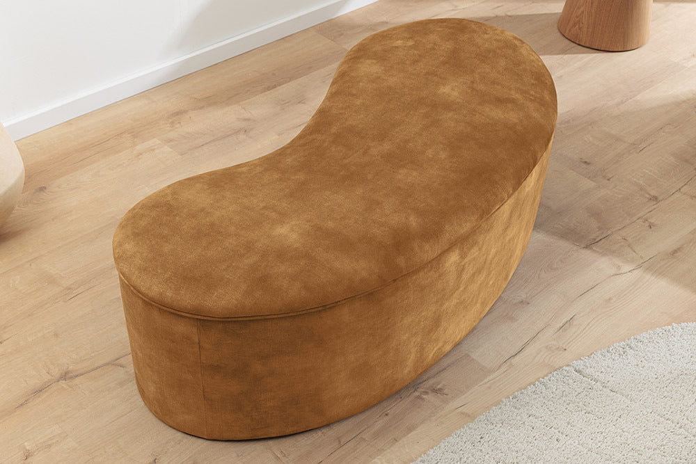Design Polsterbank ARCO 120cm senf-gelb Samt Sitzbank Stauraum