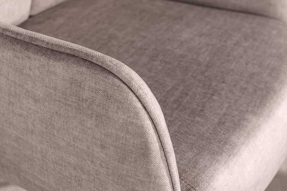 Drehstuhl ATHENA taupe Samt  Armlehnen Taschenfederkern Metall