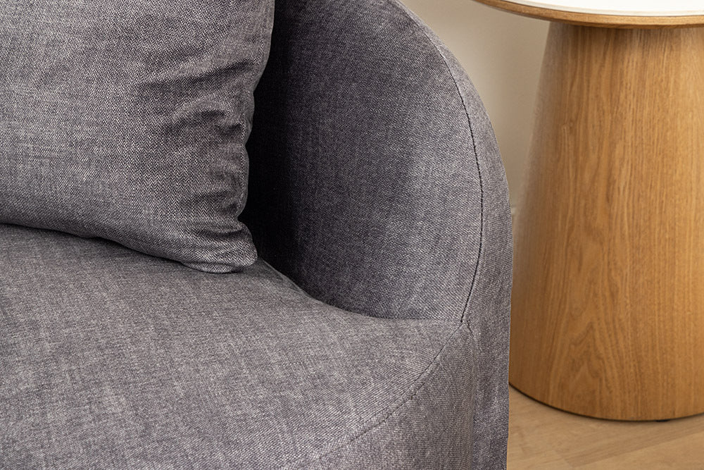 Design Sofa ARCO grau 2-Sitzer Couch Samt 180 cm Federkern