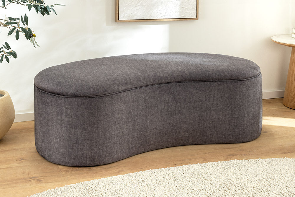 Design Polsterbank ARCO 120cm graphit-grau Samt Sitzbank Stauraum