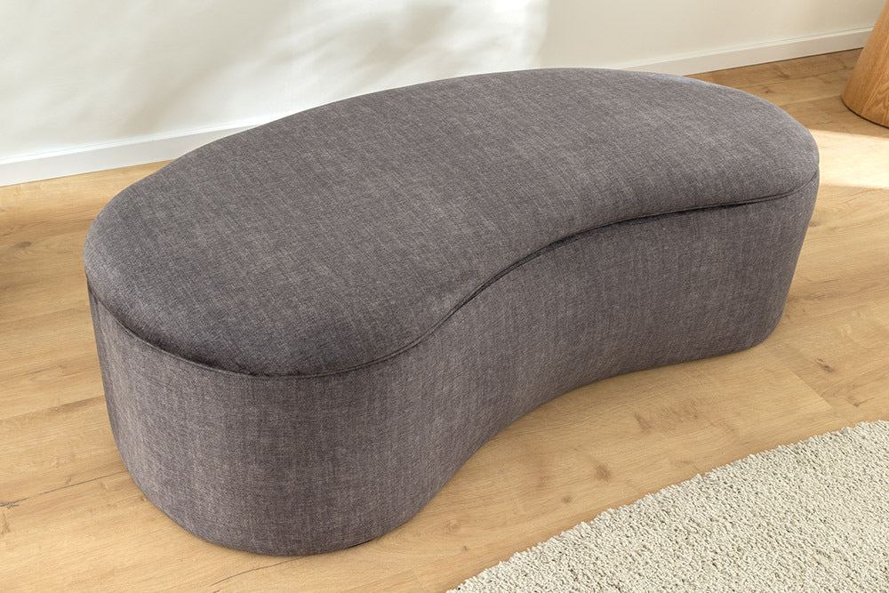 Design Polsterbank ARCO 120cm graphit-grau Samt Sitzbank Stauraum