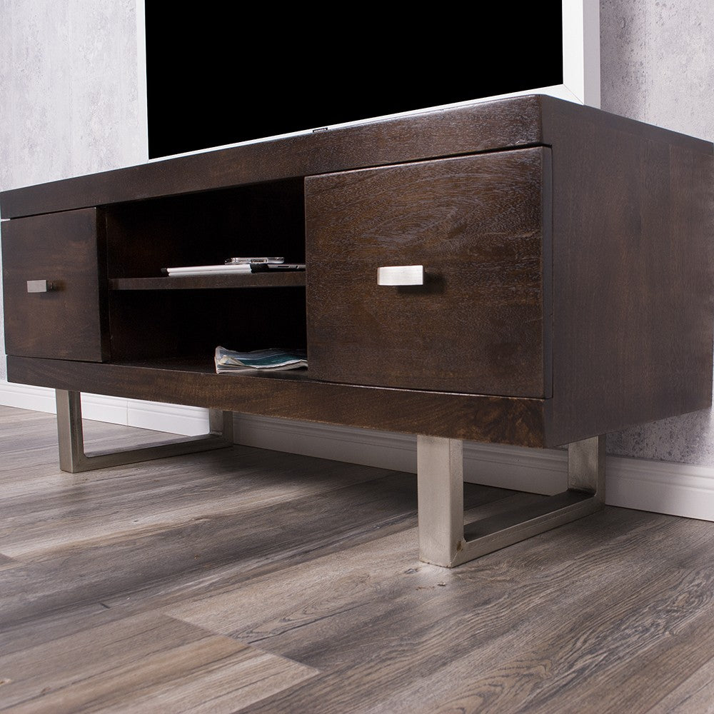 TV-Board LAYA Walnut Mangoholz massiv 120cm Wohnzimmer Lowboard