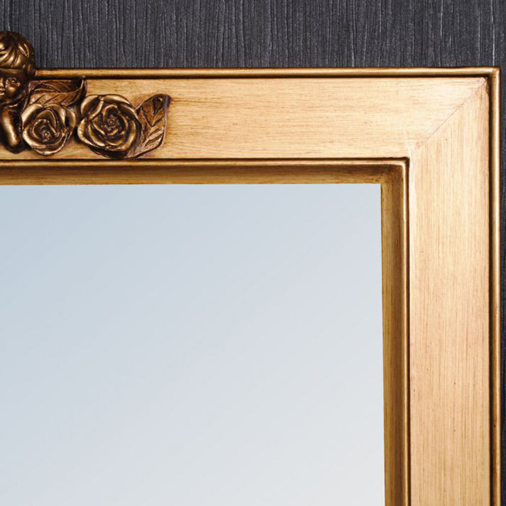Spiegel ANGELO mit Engel-Ornament gold/bronze 78x60cm