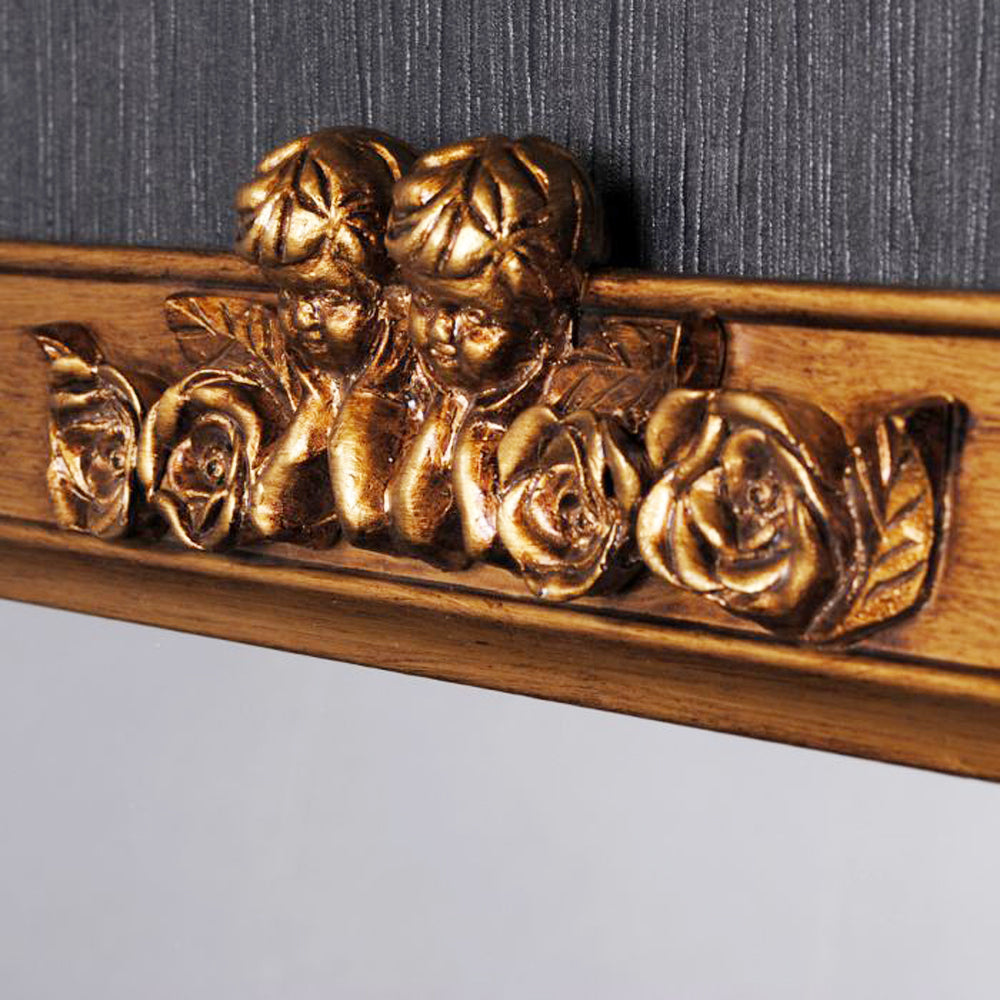 Spiegel ANGELO mit Engel-Ornament gold/bronze 78x60cm