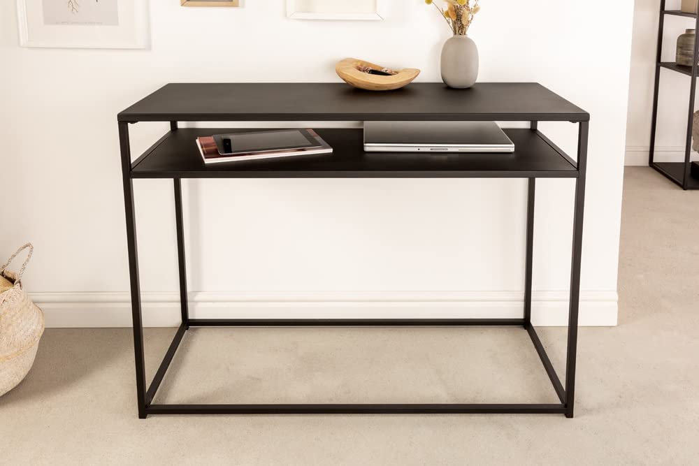 Elegante Konsole mit Ablage ACERO 100cm schwarz Metall
