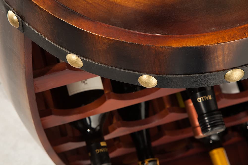 Originelles Flaschenregal BOTELLA 80cm braun Weinfass Pinienholz