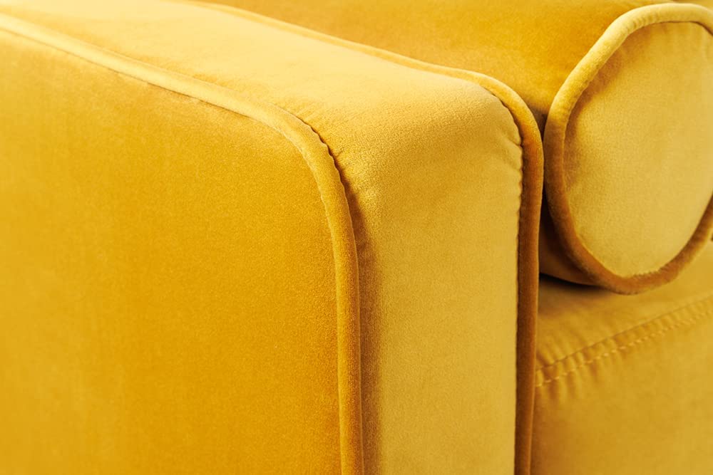 Modernes 3er Sofa 220cm COMFORT senfgelb Samt Federkern