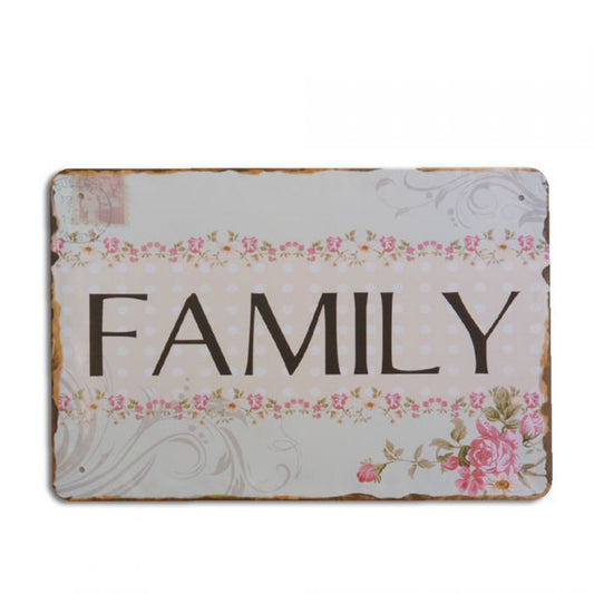 Metallschild FAMILY 20x30cm Vintage Schild im Retro-Design