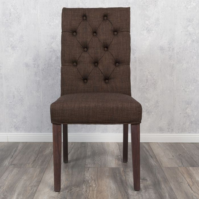 Stuhl PARIS Leinenbezug Brown