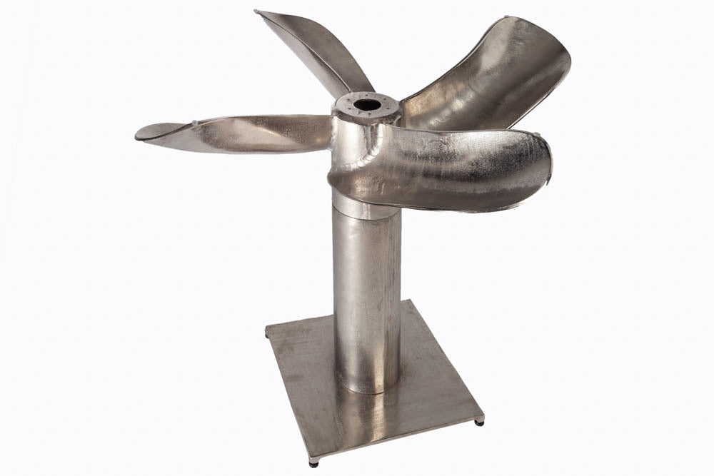 Design Esstisch ELICA 100cm silber-antik Aluminium Maritim