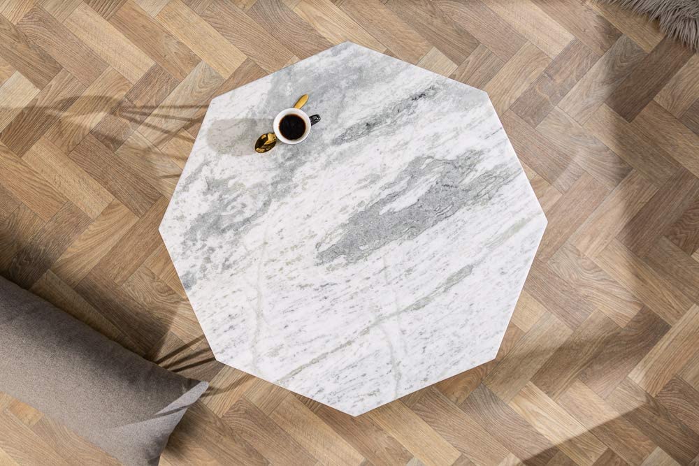 Exklusiver Couchtisch BIJOUX ca.70cm weiss Marmor