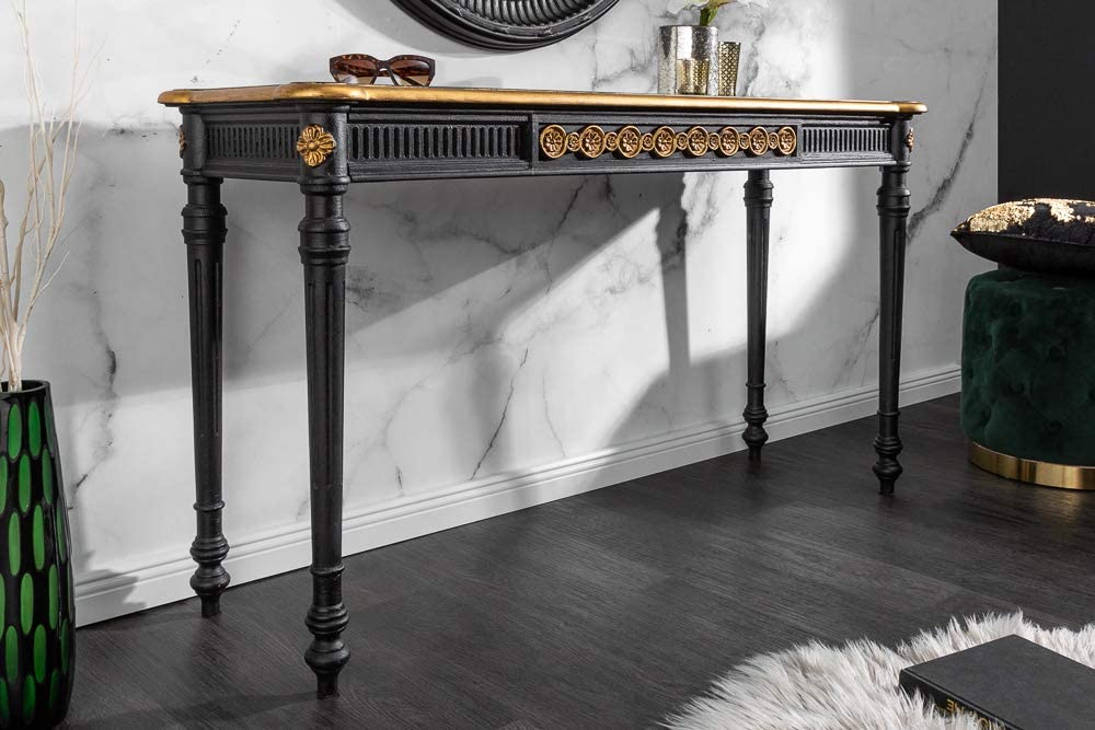 Barocker Konsolentisch KINGDOM 125cm schwarz gold