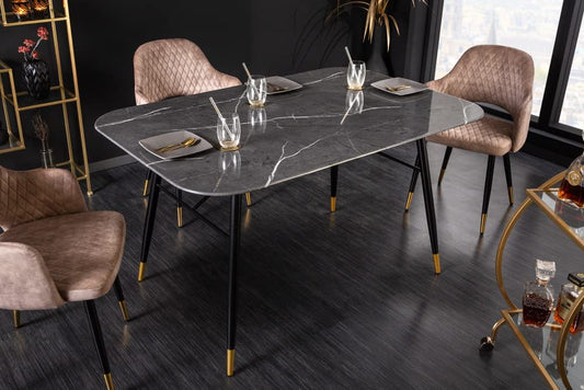 Eleganter Esstisch ROMA 140cm anthrazit Marmor-Optik