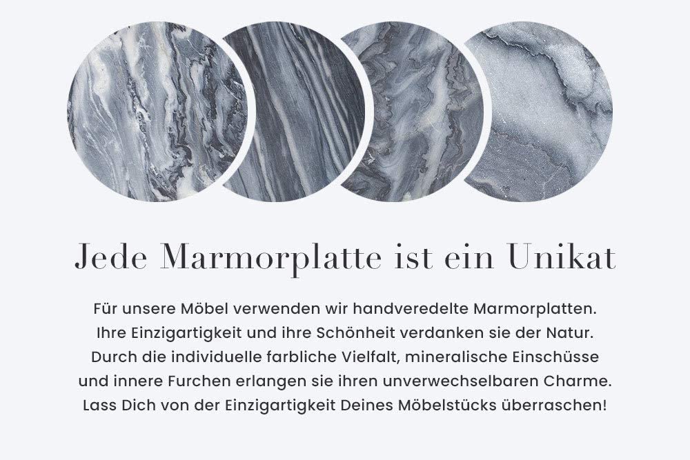 Exklusiver Couchtisch BIJOUX ca.70cm grau Marmor