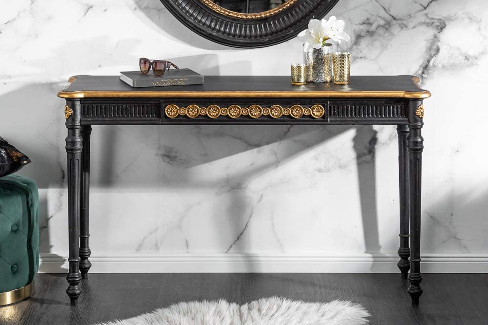 Barocker Konsolentisch KINGDOM 125cm schwarz gold