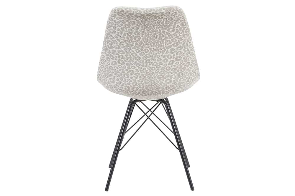 4er Set Design-Klassiker Stuhl NORWAY beige-grau Leopard-Muster