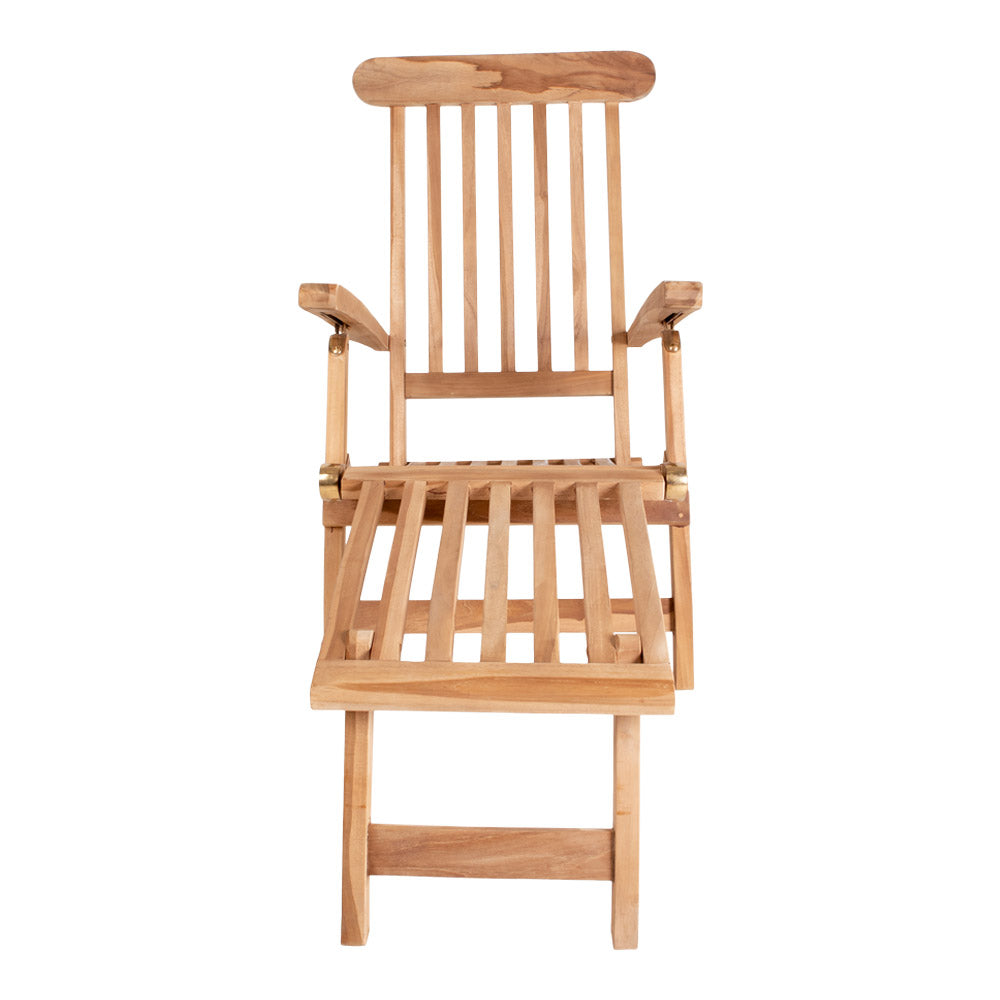 Klassischer Teak 4-Positionen-Liegestuhl RELIFE Deckchair Lounge