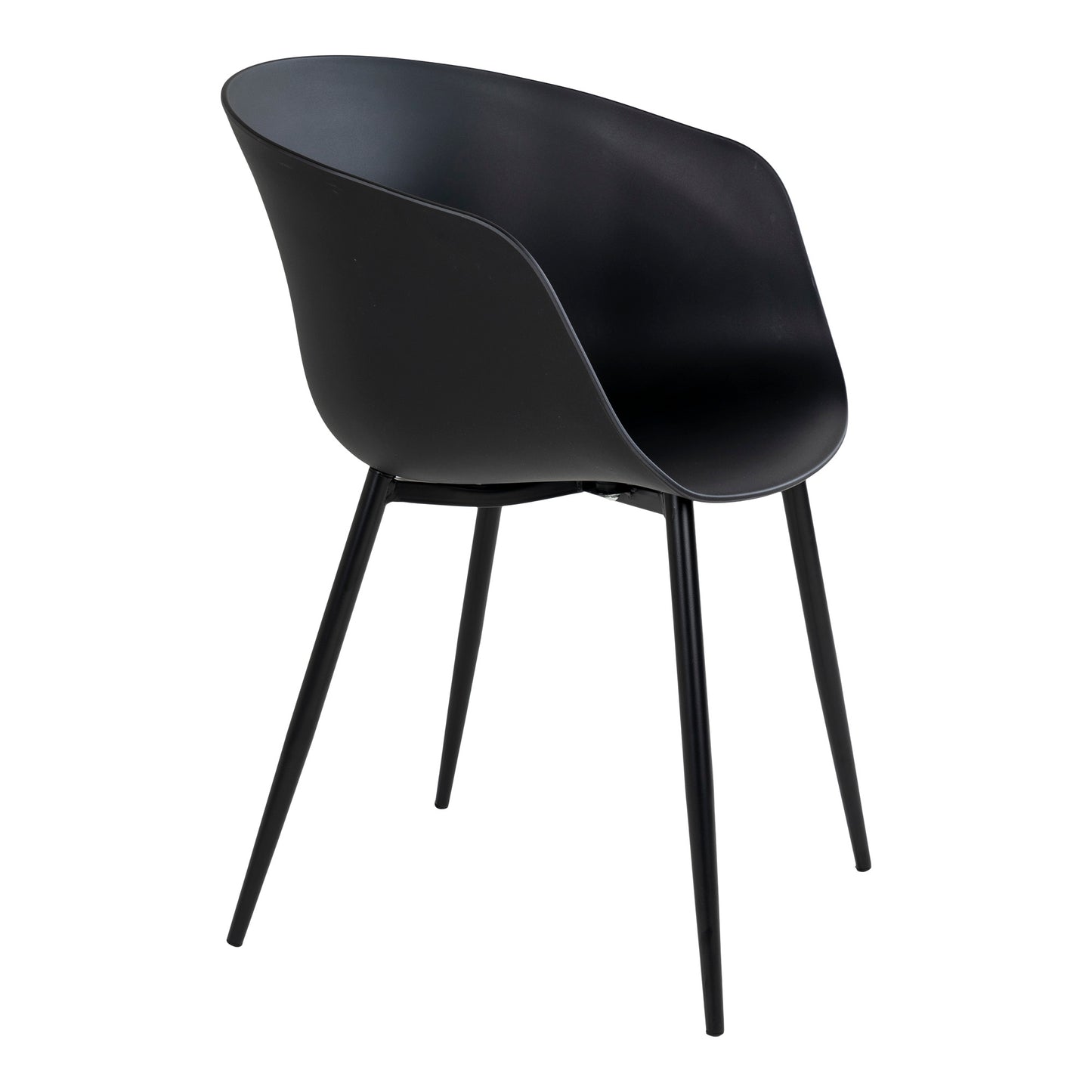 2er Set Design Stuhl DAVOS schwarz Schalensitz Indoor Outdoor