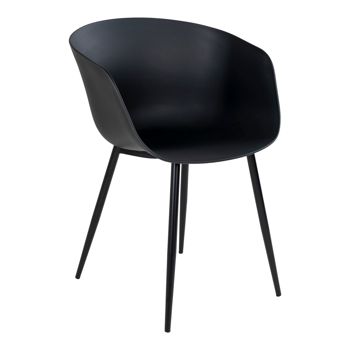 2er Set Design Stuhl DAVOS schwarz Schalensitz Indoor Outdoor