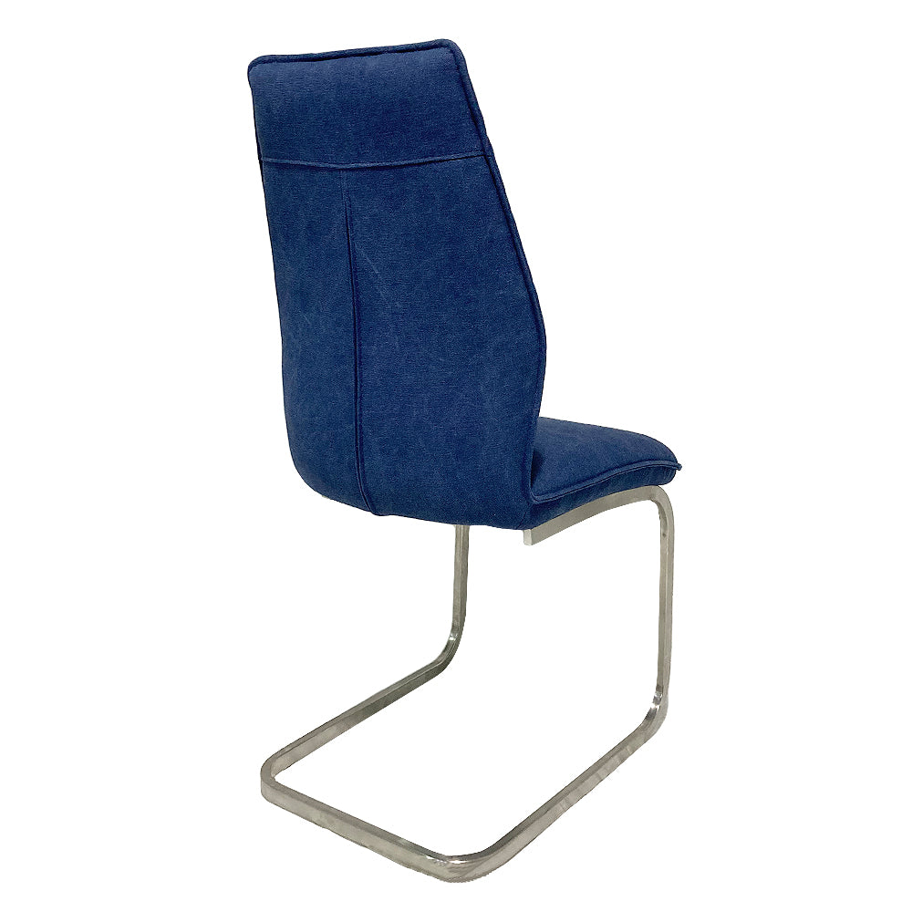 2tlg. Set Freischwinger BOSTON Blau Edelstahl-Gestell