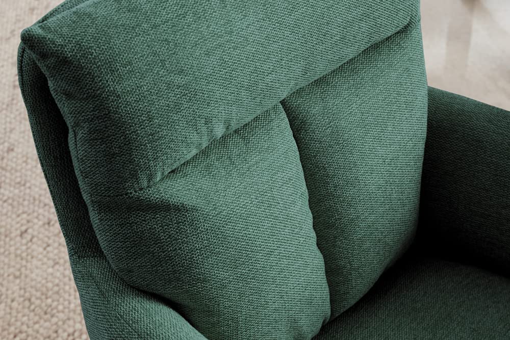 Bequemer Drehstuhl CHARLES mit Federkernpolsterung grün Armlehnen