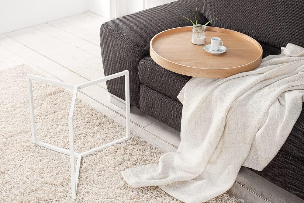 Moderner Couchtisch STACCA 60cm natur abnehmbares Tablett