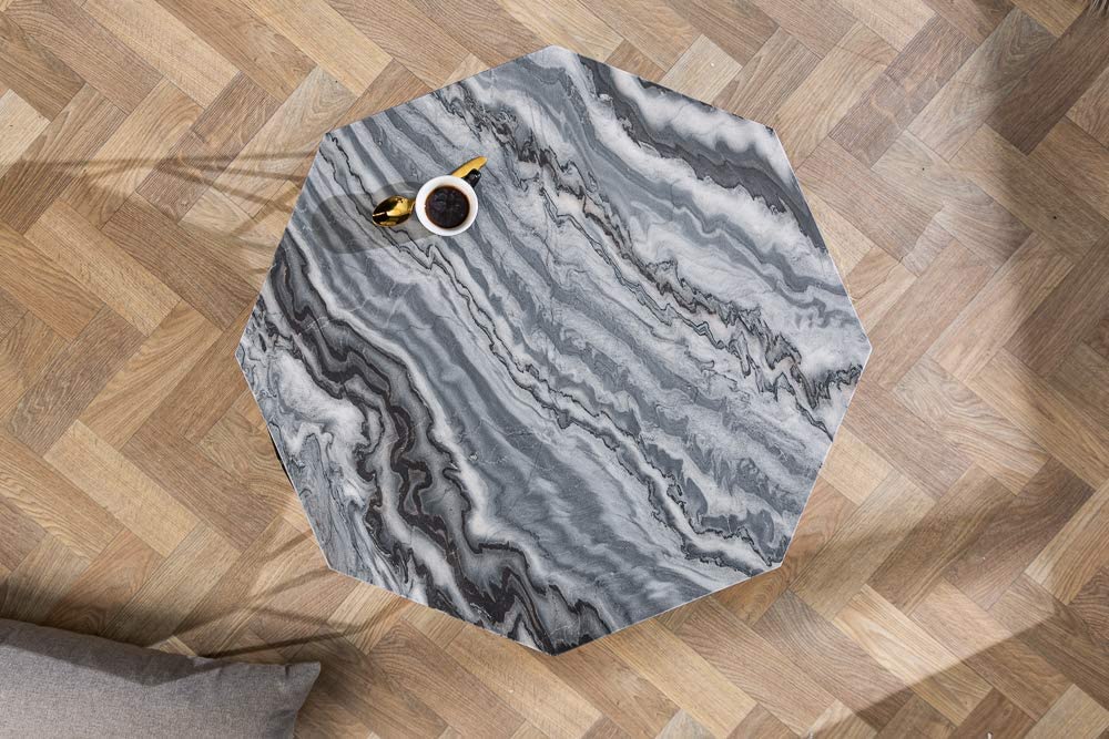 Exklusiver Couchtisch BIJOUX ca.70cm grau Marmor