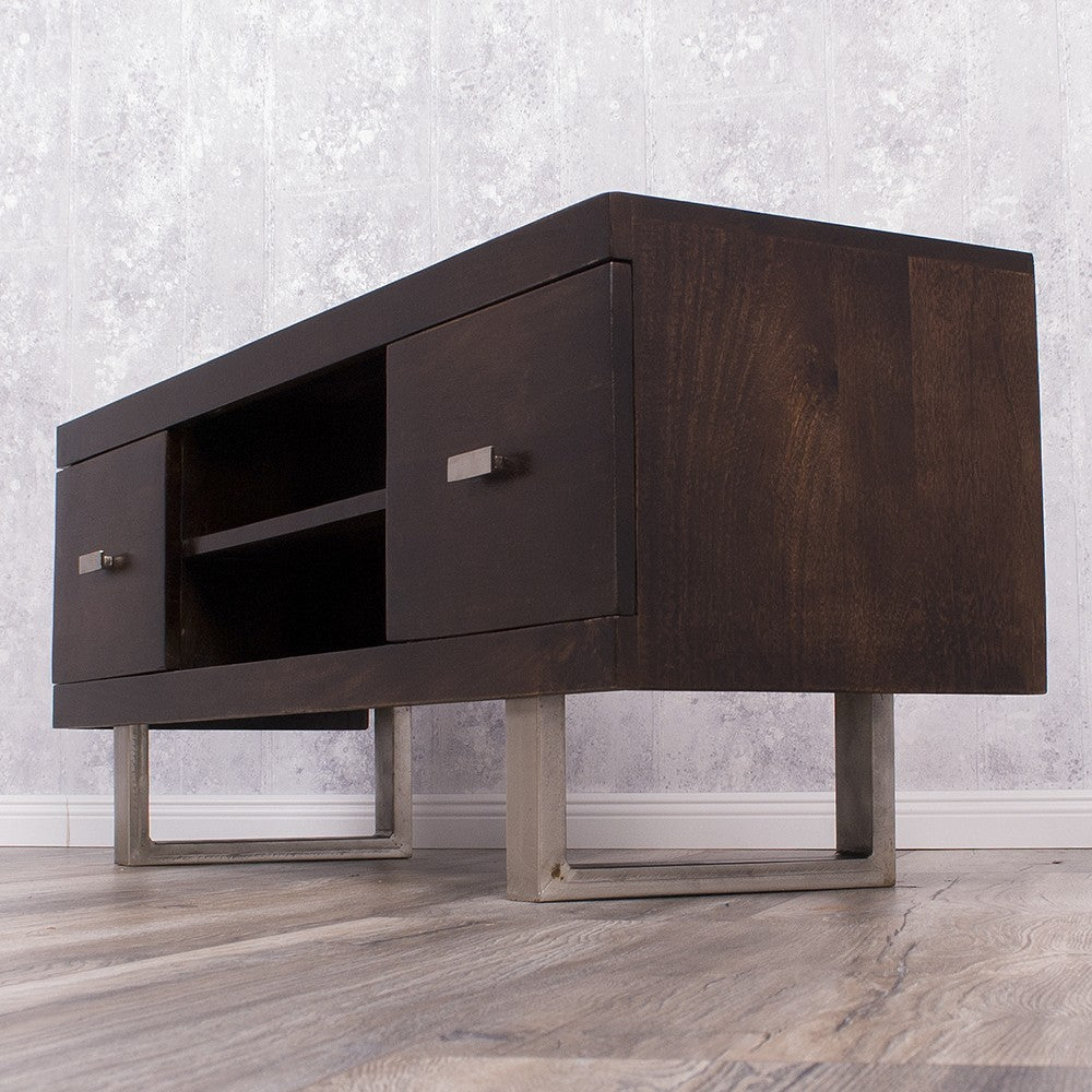TV-Board LAYA Walnut Mangoholz massiv 120cm Wohnzimmer Lowboard