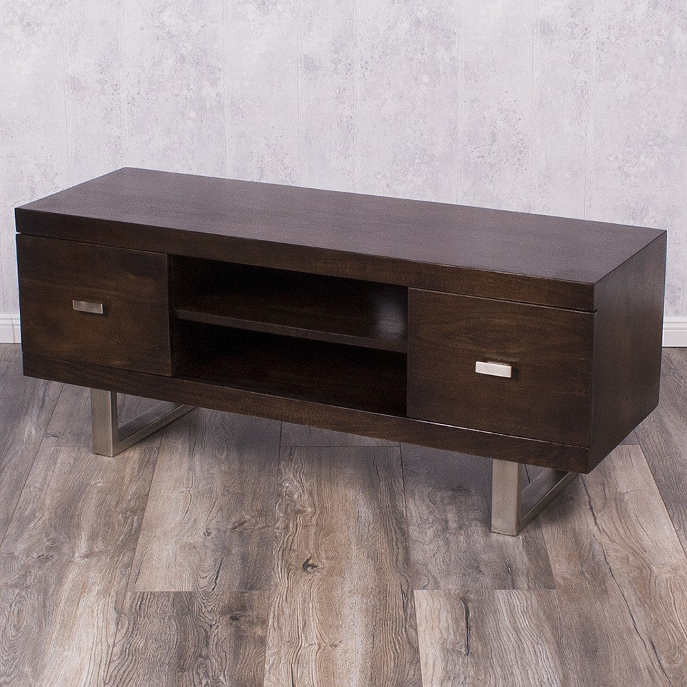 TV-Board LAYA Walnut Mangoholz massiv 120cm Wohnzimmer Lowboard