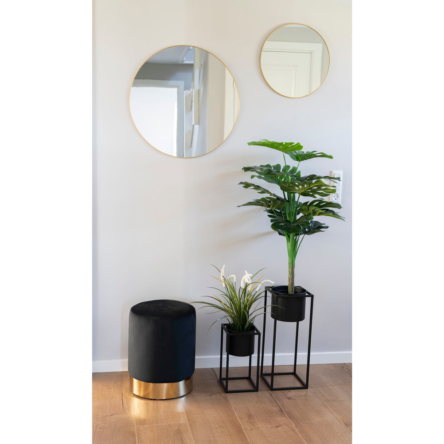 Modernes Blumentopf 2er-Set LARA schwarz