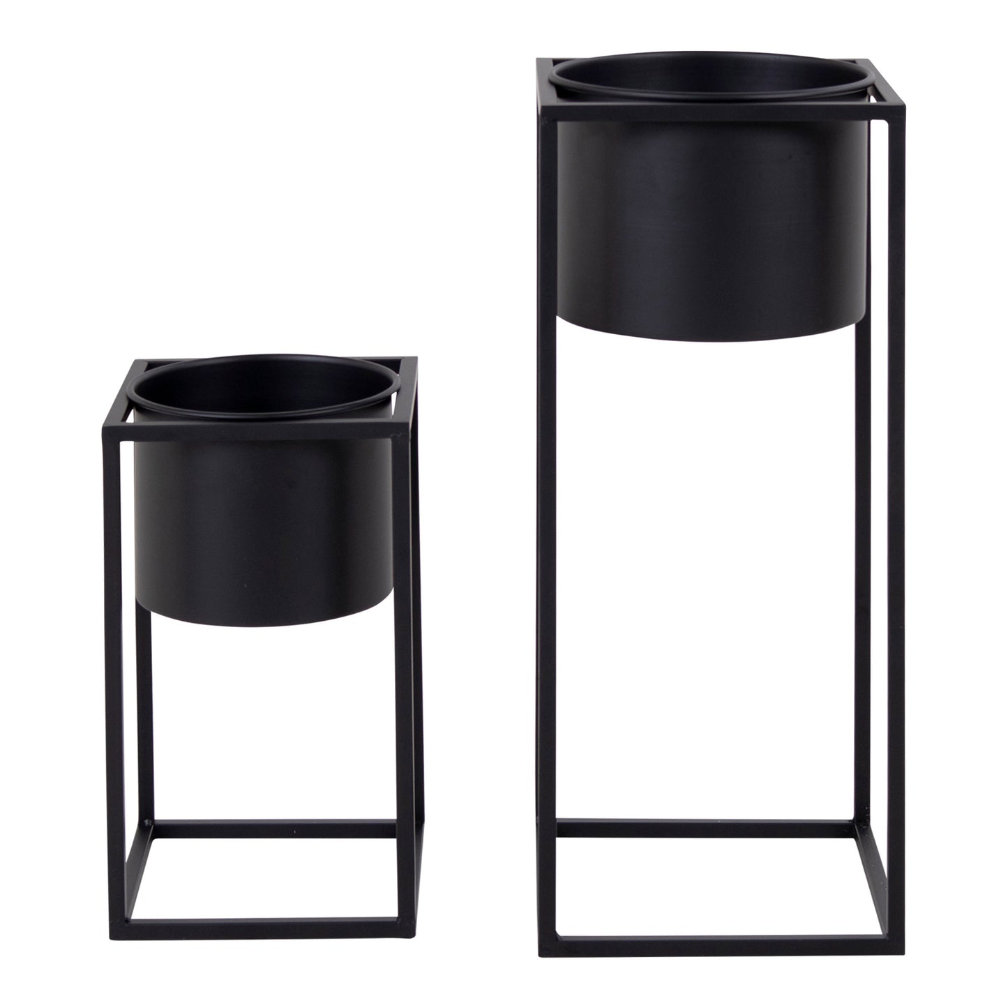 Modernes Blumentopf 2er-Set LARA schwarz