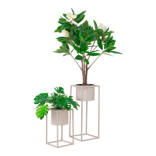 Modernes Blumentopf 2er-Set LARA beige grau