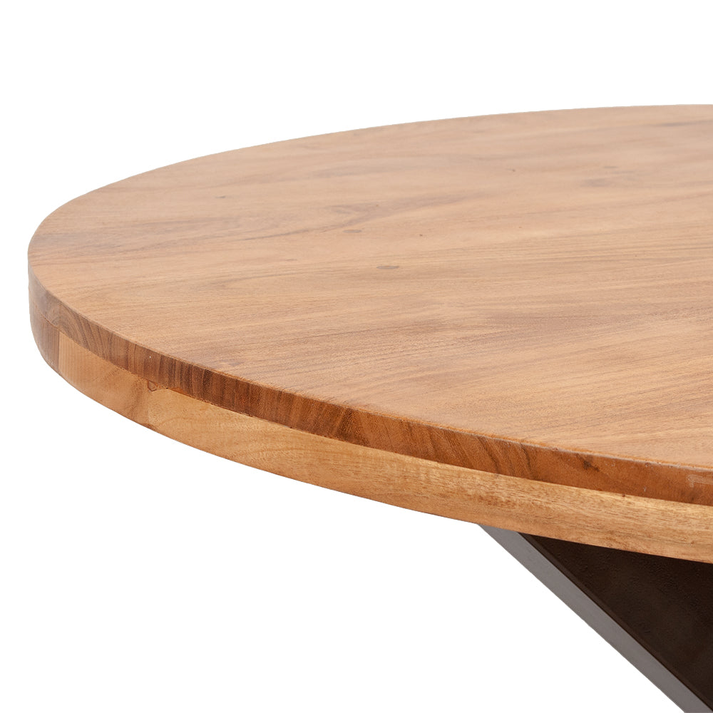 Massivholz Akazie Tischplatte ALREDO ca. D150cm Natural