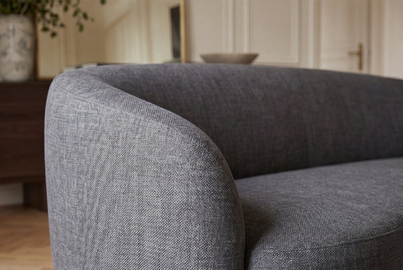 Design Sofa ARCO grau 2-Sitzer Couch Samt 180 cm Federkern
