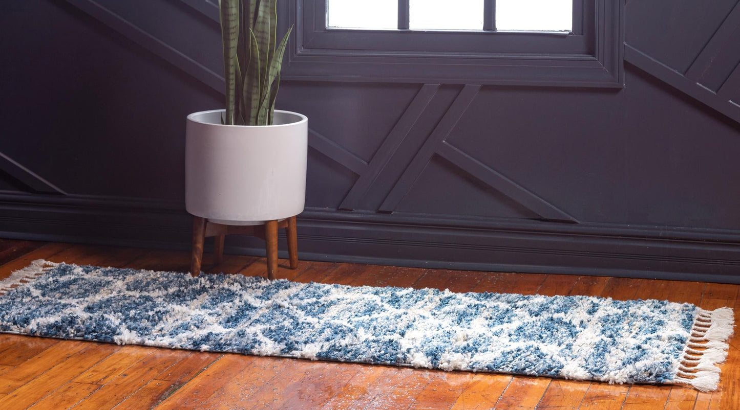 Teppich "Top Shag" Läufer Blau 80x250 cm