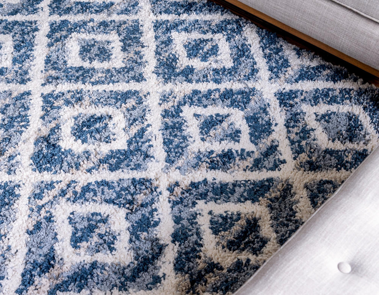 Teppich "Top Shag" Rund Blau 100x100 cm